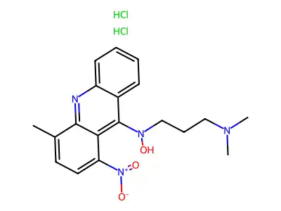 1,3-Propanediamine, N,N-dimethyl-N'-(4-methyl-1-nitro-9-acridinyl)-, N-oxide, dihydrochloride structure
