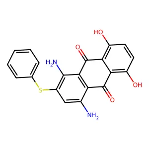1,4-Diamino-5,8-dihydroxy-2-(phenylthio)anthraquinone structure