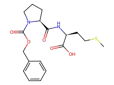 N-(1-((Phenylmethoxy)carbonyl)-L-prolyl)-L-methionine structure