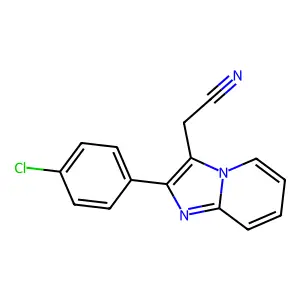 2-(4-Chlorophenyl)imidazo(1,2-a)pyridine-3-acetonitrile structure