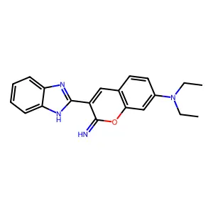 2H-1-Benzopyran-7-amine, 3-(1H-benzimidazol-2-yl)-N,N-diethyl-2-imino- structure