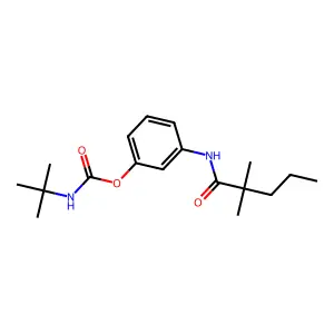 Valeranilide, 2,2-dimethyl-3'-hydroxy-, tert-butylcarbamate (ester) structure