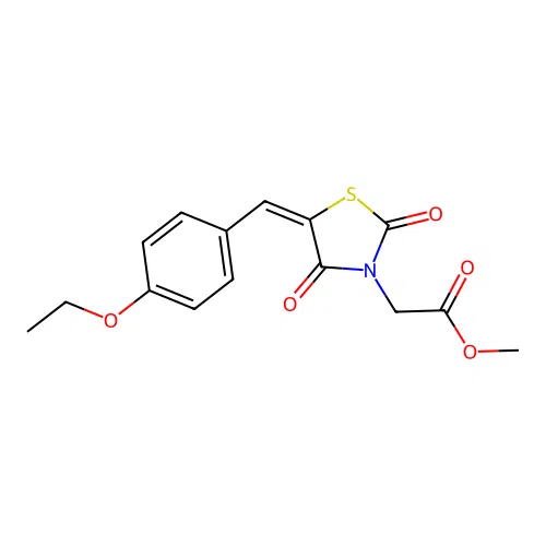 methyl [(5E)-5-(4-ethoxybenzylidene)-2,4-dioxo-1,3-thiazolidin-3-yl]acetate structure