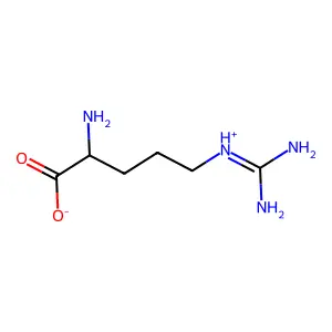 Protonated arginine structure