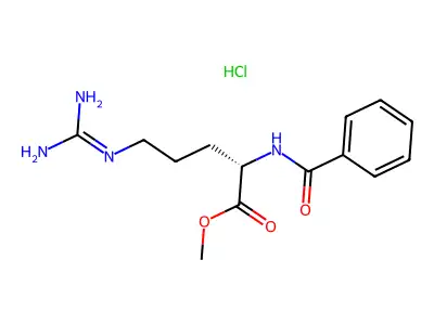 Methyl N2-benzoyl-L-argininate monohydrochloride structure