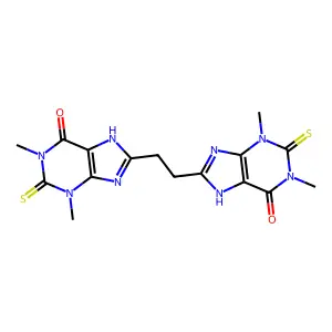 8,8'-Ethylenebis(2-thio-theophylline) structure