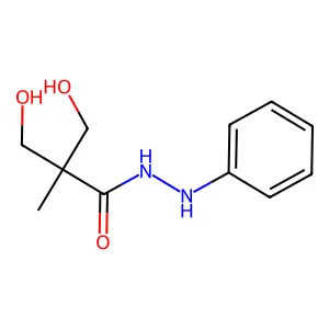 Propanoic acid, 3-hydroxy-2-(hydroxymethyl)-2-methyl-, 2-phenylhydrazide structure