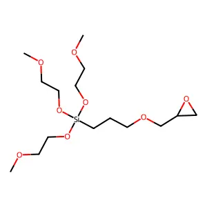 6,6-Bis(2-methoxyethoxy)oxiran-11-yl-2,5,10-trioxa-6-silaundecane structure
