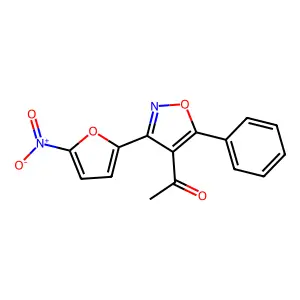 Ketone, methyl 3-(5-nitro-2-furyl)-5-phenyl-4-isoxazolyl structure