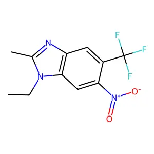 1H-Benzimidazole, 1-ethyl-2-methyl-6-nitro-5-(trifluoromethyl)- structure