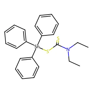 Stannane, ((diethylthiocarbamoyl)thio)triphenyl- structure