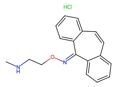 5H-Dibenzo(a,d)cyclohepten-5-one O-(2-(methylamino)ethyl)oxime hydrochloride structure