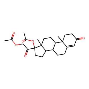 17,21-Bis(acetyloxy)pregn-4-ene-3,20-dione structure