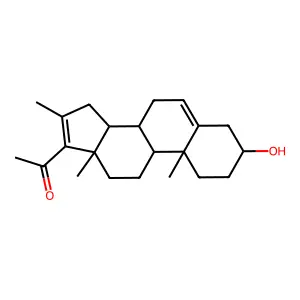 3beta-Hydroxy-16-methylpregna-5,16-dien-20-one structure