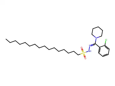 1-Hexadecanesulfonic acid, 2-[(2-chlorophenyl)-1-piperidinylmethylene]hydrazide structure