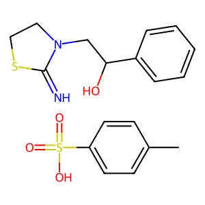3-Thiazolidineethanol, 2-imino-alpha-phenyl-, 4-methylbenzenesulfonate (1:1) structure