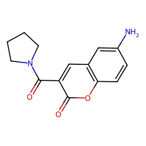 Coumarin, 6-amino-3-(1-pyrrolidinylcarbonyl)- structure