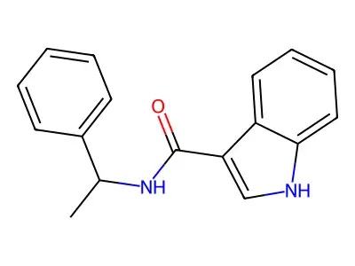 N-(1-phenylethyl)-1H-indole-3-carboxamide structure