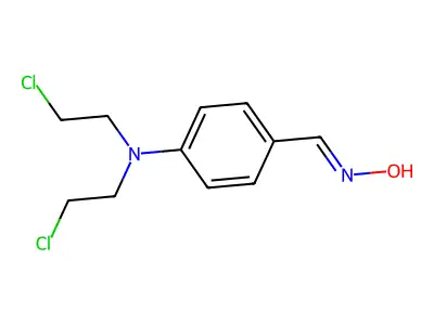 4-(Bis(2-chloroethyl)amino)benzaldehyde oxime structure