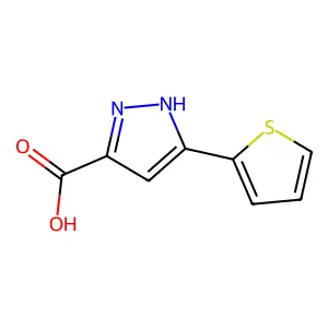 5-(Thiophen-2-yl)-1H-pyrazole-3-carboxylic acid structure