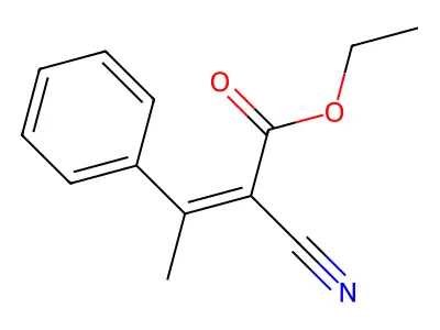 Ethyl 2-cyano-3-phenyl-2-butenoate structure