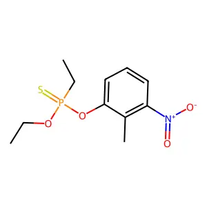 O-Ethyl O-(2-methyl-3-nitrophenyl) ethylphosphonothioate structure