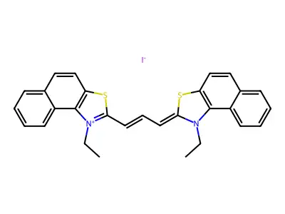3,3-Diethyl-4,5,4',5'-dibenzo-thiocarbocyanine iodide structure