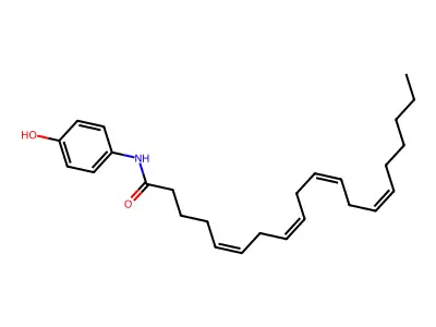 N-(4-hydroxyphenyl)eicosa-5,8,11,14-tetraenamide structure