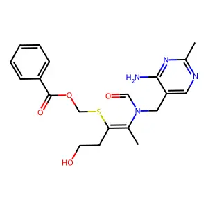 Benzoyloxymethylthiamine structure