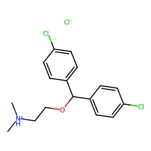Ethylamine, 2-(p,p'-dichlorodiphenylmethoxy)-N,N-dimethyl-, hydrochloride structure