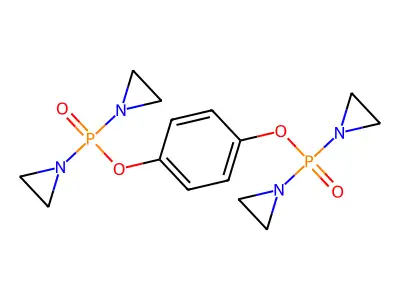 Hydroquinone, bis[bis(1-aziridinyl)phosphinate] structure