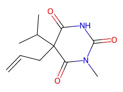 5-Allyl-5-isopropyl-1-methylbarbituric acid structure
