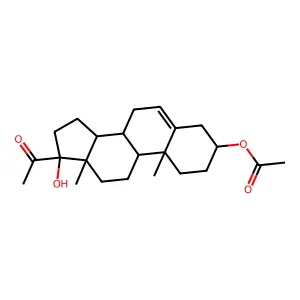 3-beta,17-alpha-Dihydroxypregn-5-en-20-one 3-acetate structure