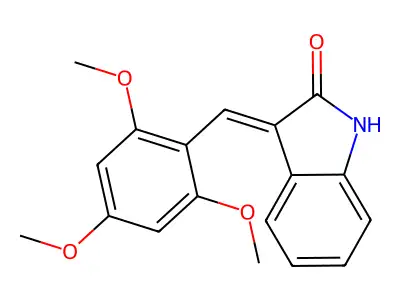 3-[(2,4,6-trimethoxyphenyl)methylidene]-1H-indol-2-one structure