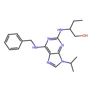2-(1-Ethyl-2-hydroxyethylamino)-6-benzylamino-9-isopropylpurine structure
