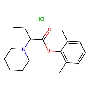 1-Piperidineacetic acid, alpha-ethyl-, 2,6-xylyl ester, hydrochloride structure