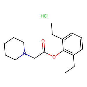 1-Piperidineacetic acid, 2,6-diethylphenyl ester, hydrochloride structure