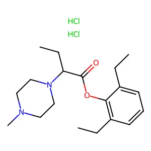 2,6-Diethylphenyl 2-(4-methylpiperazin-1-yl)butanoate--hydrogen chloride (1/2) structure