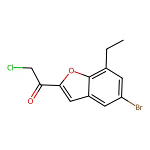 1-(5-Bromo-7-ethyl-2-benzofuryl)-2-chloroethan-1-one structure