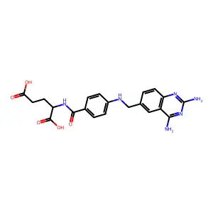 N-(4-(((2,4-Diamino-6-quinazolinyl)methyl)amino)benzoyl)-L-glutamic acid structure