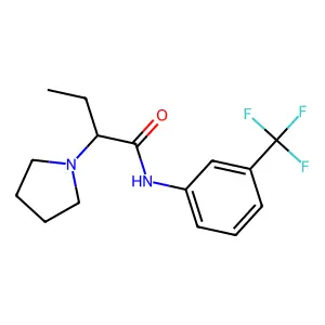 1-Pyrrolidineacetanilide, alpha-ethyl-3'-(trifluoromethyl)- structure