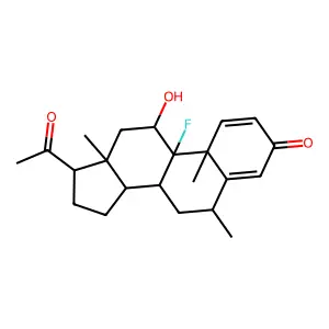 9-Fluoro-11beta-hydroxy-6alpha-methylpregna-1,4-diene-3,20-dione structure