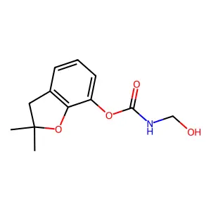 Carbamic acid, (hydroxymethyl)-, 2,3-dihydro-2,2-dimethyl-7-benzofuranyl ester structure
