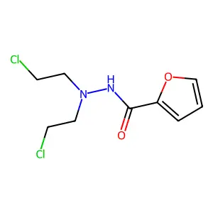2-Furoic acid, 2,2-bis(2-chloroethyl)hydrazide structure