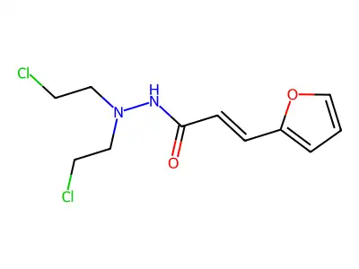 N',N'-bis(2-chloroethyl)-3-(furan-2-yl)prop-2-enehydrazide structure