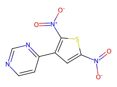 4-{2,5-Bisnitro-3-thienyl}pyrimidine structure