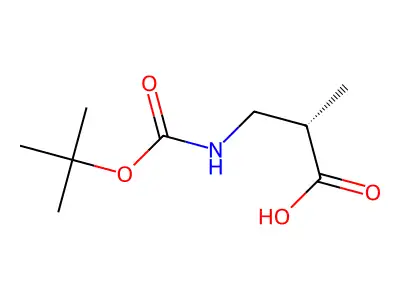 3-((tert-Butoxycarbonyl)amino)-2-methylpropanoic acid structure