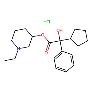 N-Ethyl-3-piperidyl phenylcyclopentylglycolate hydrochloride structure