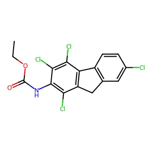 Fluorene-2-carbamic acid, 1,3,4,7-tetrachloro-, ethyl ester structure