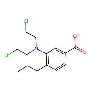 Benzoic acid, 3-(bis(2-chloroethyl)amino)-4-propyl- structure